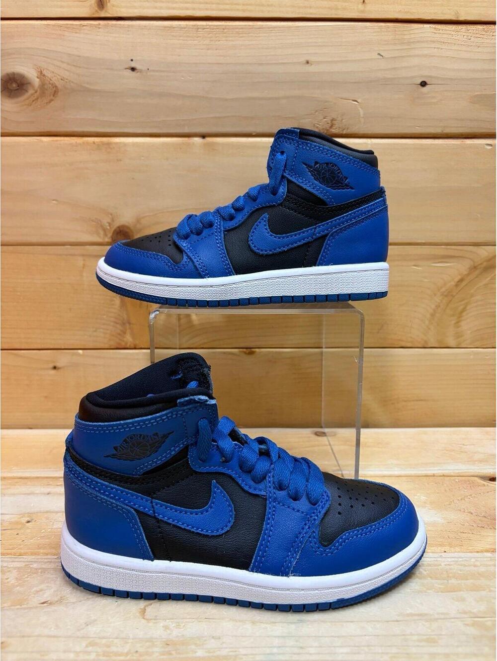 Air Jordan 1 Dark Marina Blue Black Kids Shoes Size 11C AQ2664-404